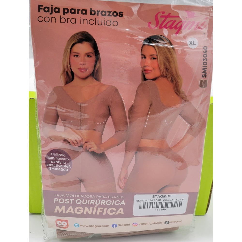 Stagmi Faja Colombian Arm Shaper Built-In Bra Back Shaper No Underbust Rolls XL - Picture 11 of 12